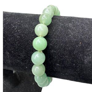 Green Aventurine Jadeite Hand Made Bead Bracelet Elastic Stretch 6mm Beads
